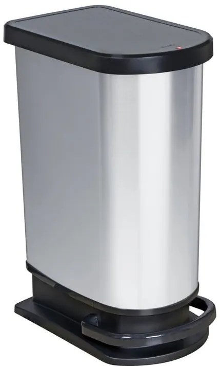 Pattumiera Paso ROTHO a pedale grigio argento 50 L