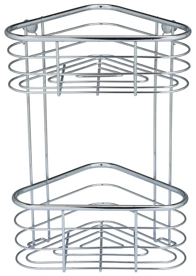 Mensola da bagno da parete e angolare argentata in acciaio inox Trestina – Wenko