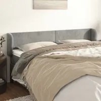 Testiera ad Orecchio Grigio Chiaro 183x23x78/88 cm in Velluto cod mxl 52133