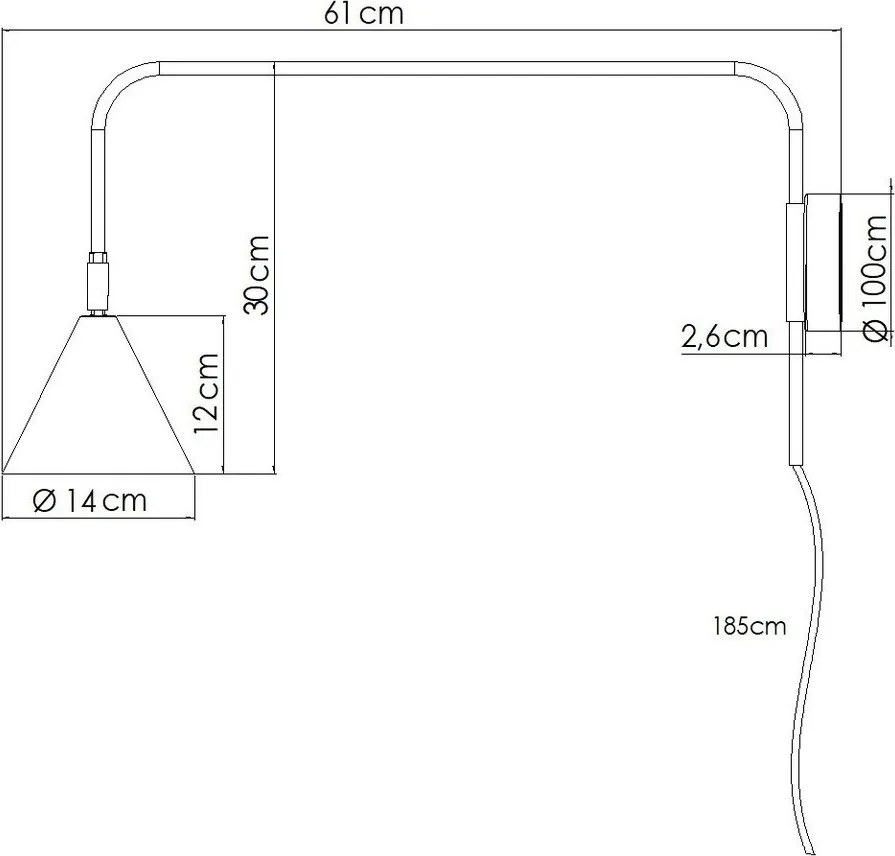 Lampada da parete color crema con alimentazione a corrente ø 14 cm Zylo – Sollux