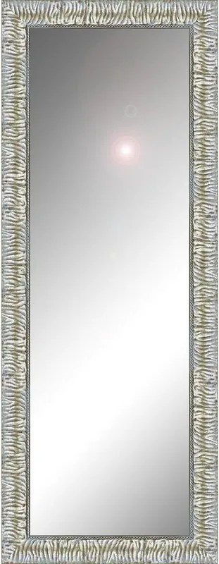 Specchio Camelia rettangolare in legno argento foglia 125 x 40 cm