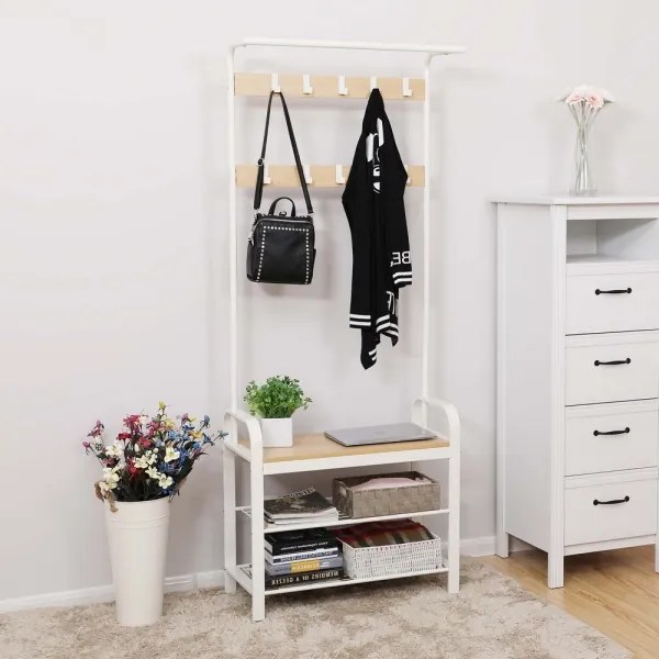 Appendiabiti a piantana NAVOR marrone/bianco