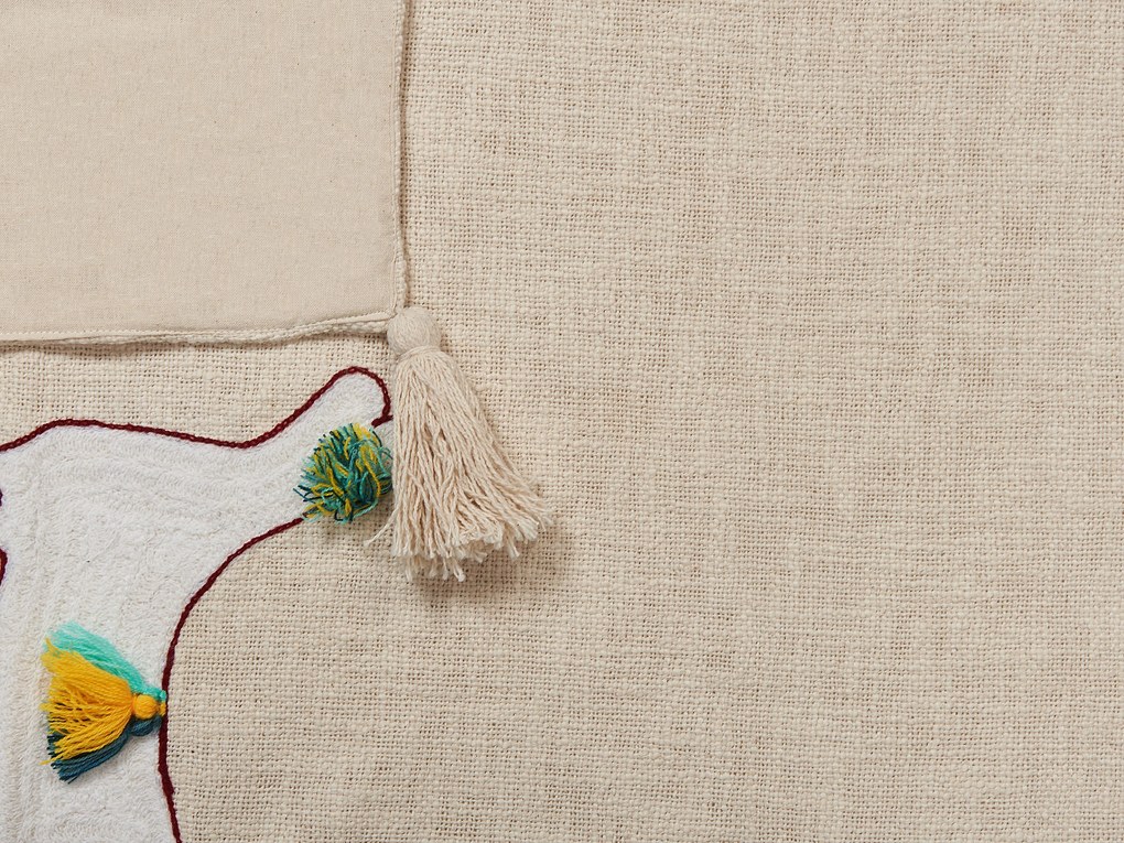 Coperta cotone beige e marrone 130 x 180 cm DEOGHAR Beliani