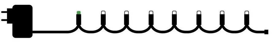 Catena luminosa con alimentazione a corrente numero lampadine 80 pz lunghezza totale 790 cm Easy-Line – Sirius