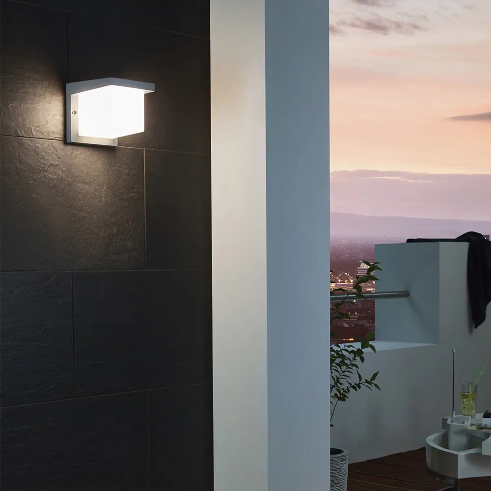 Applique Contemporanea Da Esterno Desella 1 Led Alluminio Fuso Grigio