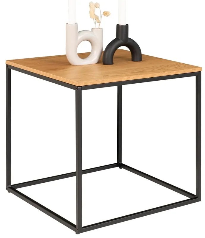 Tavolino con piano in rovere decorato, 45 x 45 cm Vita - House Nordic