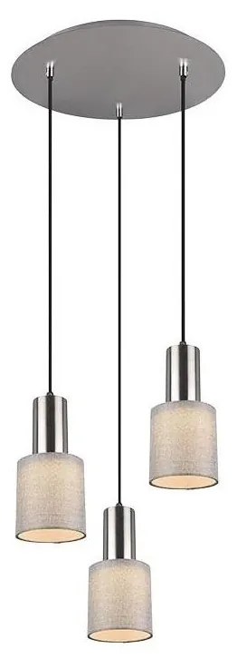 Trio - Lampadario su corda WAILER 3xGU10/5W/230V grigio