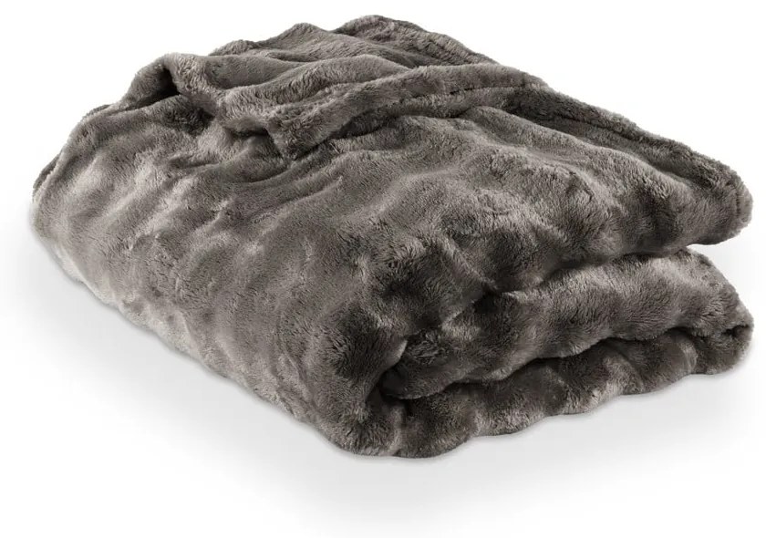 Coperta grigia in micropile 150x200 cm Wave – Tiseco Home Studio