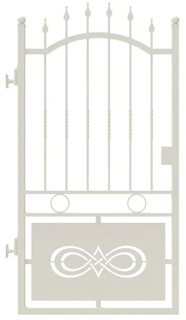 Cancello manuale con serratura elettrica Lavaredo in ferro, apertura a sinistra, L 104.5, H 180-195 cm, di colore bianco