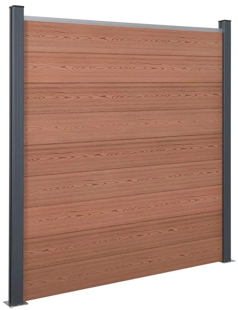 Set Pannello Di Recinzione Marrone 180x186 Cm İn Wpc /