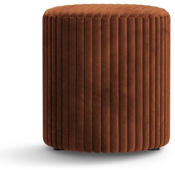 Poggiapiedi color mattone con rivestimento in velluto a coste Dia – Micadoni