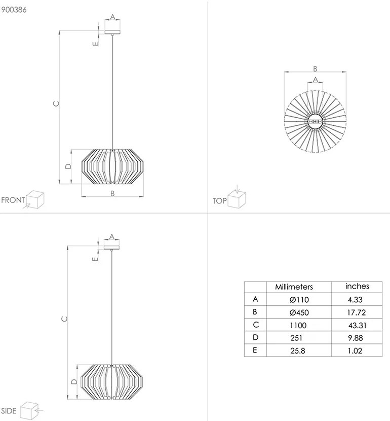 Lampadario Contemporaneo Rusticaria 1 Luce Acciaio Nero