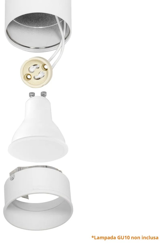 Faro LED a Sospensione per Binario Trifase GU10 Bianco 15m