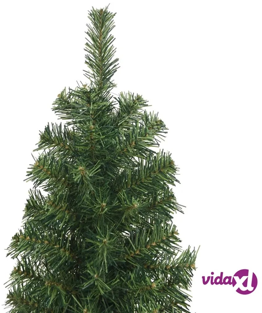 vidaXL Albero di Natale Artificiale Sottile con Base Verde 180 cm PVC