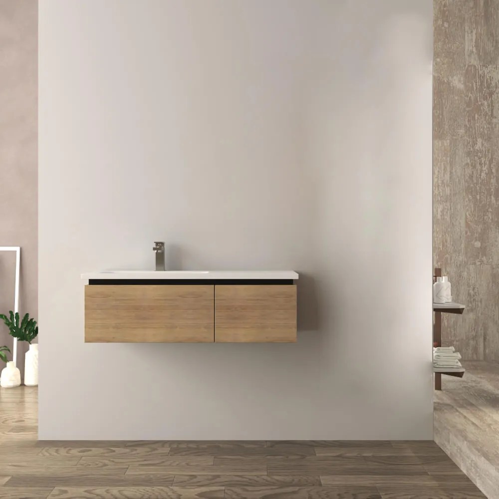 Mobile bagno rovere tabacco 100 cm Mono Slide