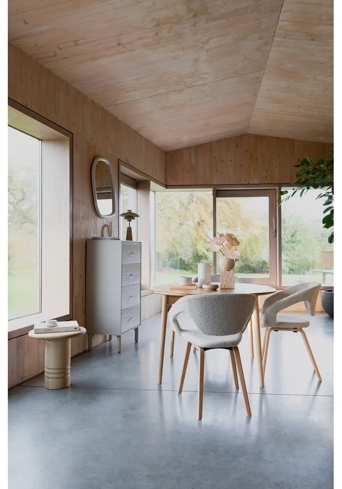 Tavolo da pranzo rotondo con piano effetto rovere allungabile con estensione ø 120 cm Twist – Zuiver