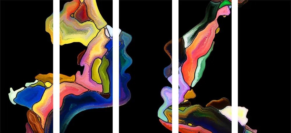 Quadri 5 pezzi – Volti astratti di esseri umani