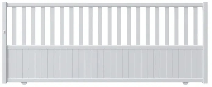 Cancello manuale scorrevole GARDENGATE Zorn in alluminio, reversibile, L 350 x H 140.6 cm, di colore bianco
