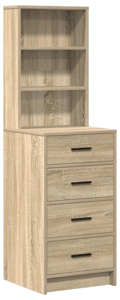 Set da toeletta di 3 pezzi vitaxl con led in legno ingegnerizzato rovere sonoma