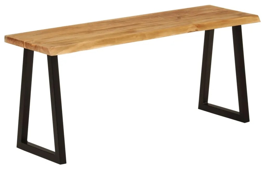 Panca con bordi vivi 105 cm in legno massello di acacia