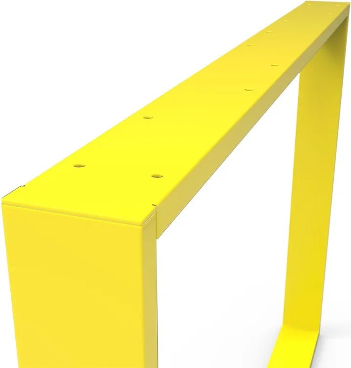 Gamba per mobili rettangolare STEELMI Tube in acciaio giallo lucido L 98 x P 8 x H 71 cm