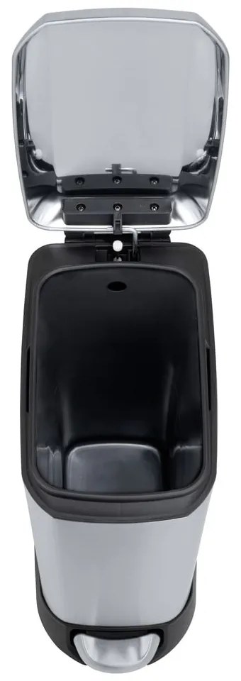 Cestino per la spazzatura color argento opaco in acciaio inox con pedale 12 l Design – Wenko