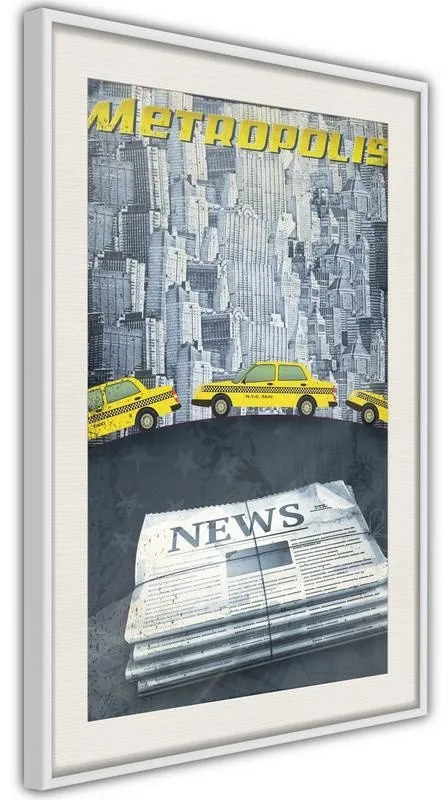 Poster  Metropolis News  Cornice Quadri Cornice nera con pass-partout, Larghezza x Altezza Home decor 20x30