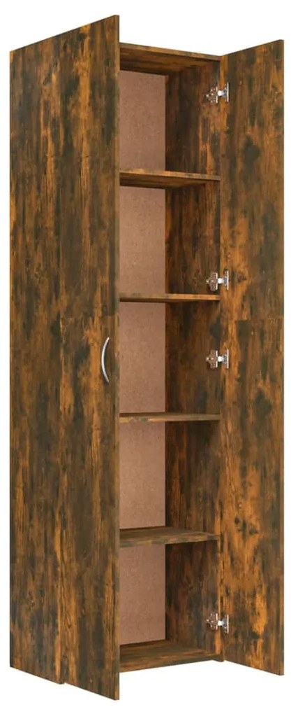 Armadio per ufficio rovere fumo 60x32x190 cm legno multistrato