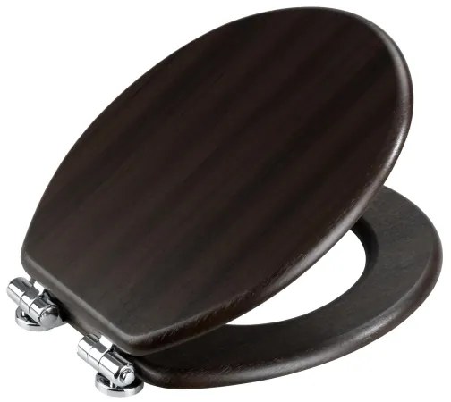 WENKO 22015100-WC sedile WC WENGE 35,5x42,5 cm marrone/argento
