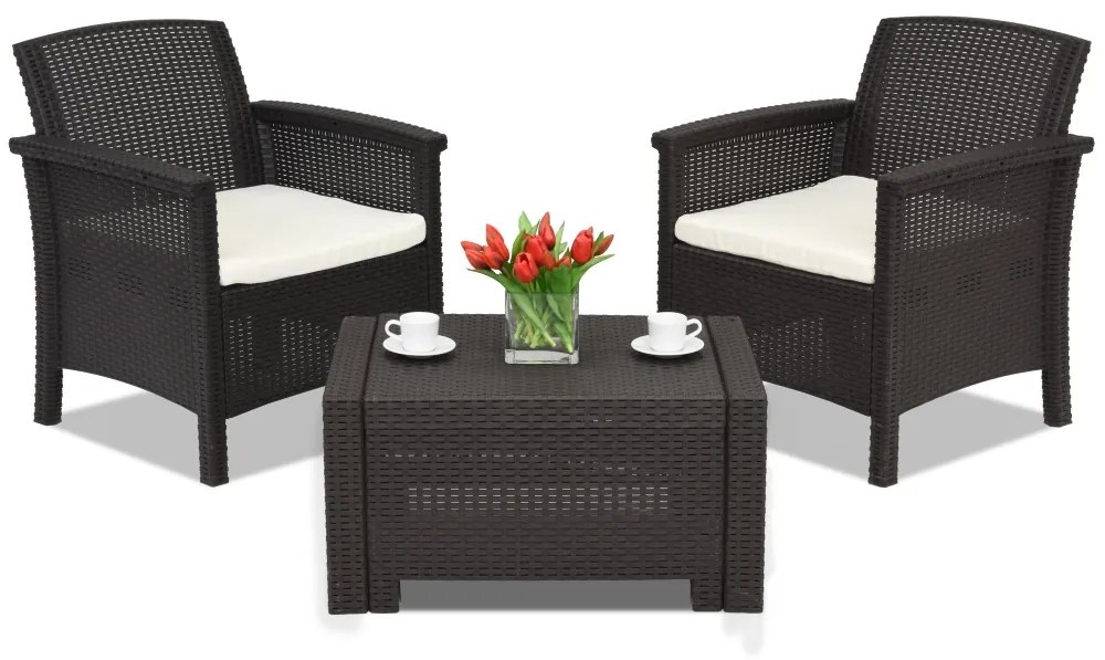 Venezia Terrace 2 set in rattan marrone Bica