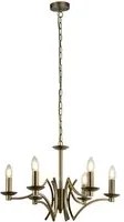 Lampadario Industrial-Nordico Ascot Acciaio Ottone 6 Luci E14