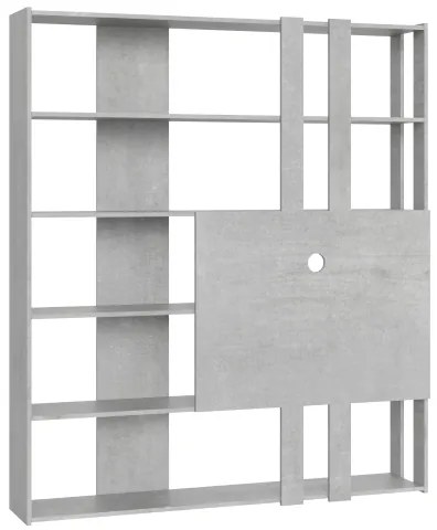 Libreria con porta TV in legno Cemento 178x204h cm - KATO M