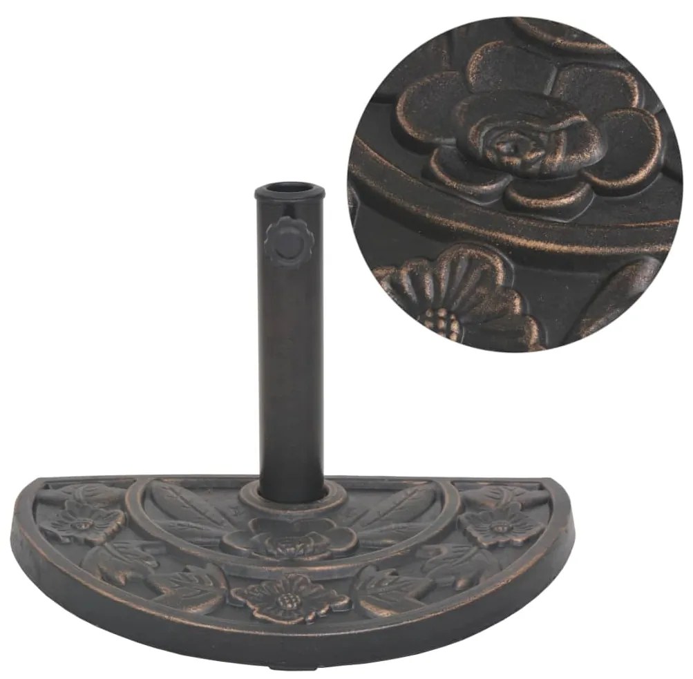 Base Per Parasole A Semicerchio İn Resina Bronzo 9 Kg /