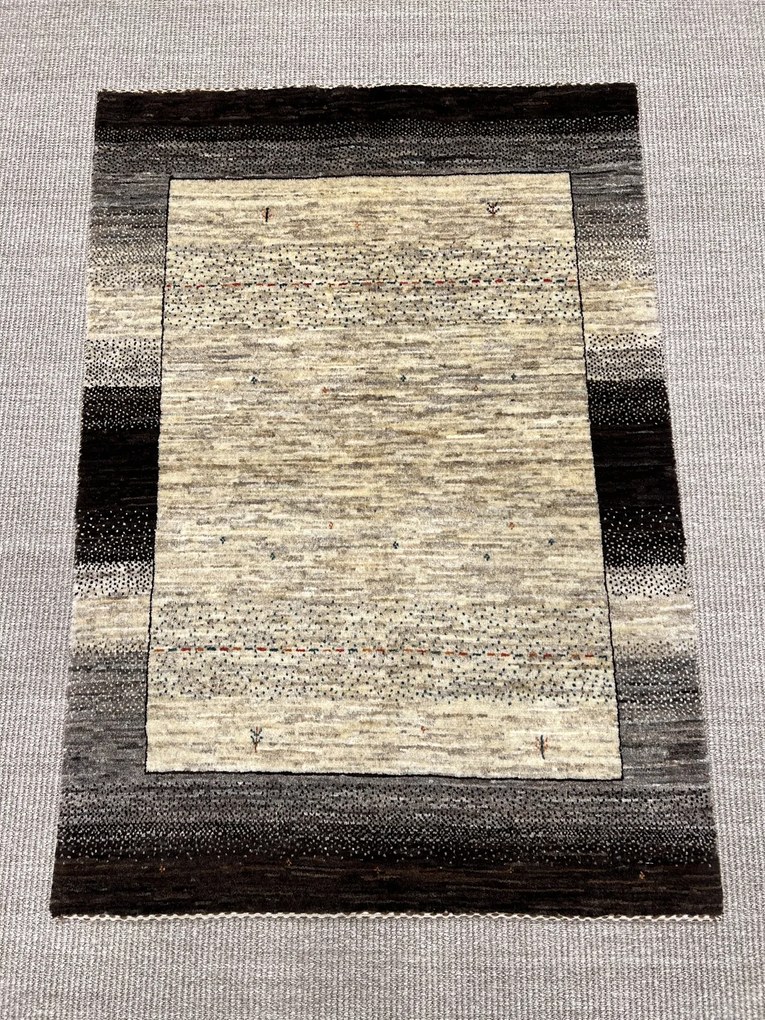 Loribaft Tappeto 90x120 Beige (Iran) Annodato A Mano