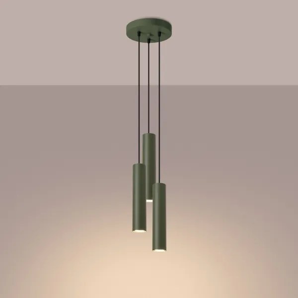 Sollux SL.1487 - Lampadario a sospensione con filo LAGOS 3xGU10/10W/230V verde