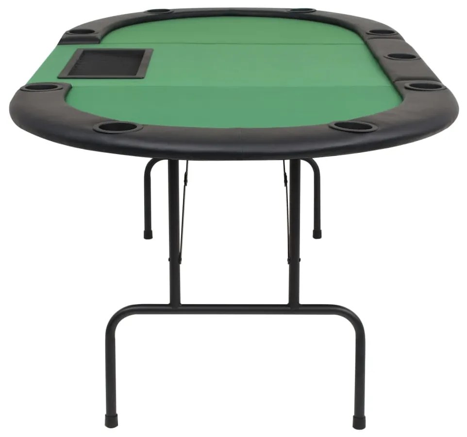 Tavolo da poker piegabile in 3 per 9 giocatori ottagonale verde