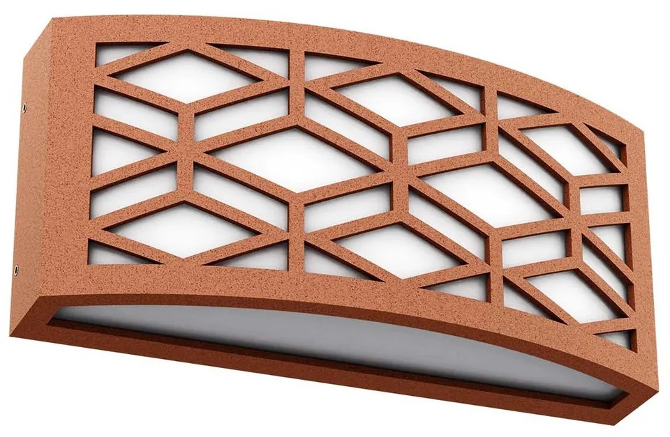 Applique Slim per Esterni con Griglia decorativa IP65 - E27 Corten