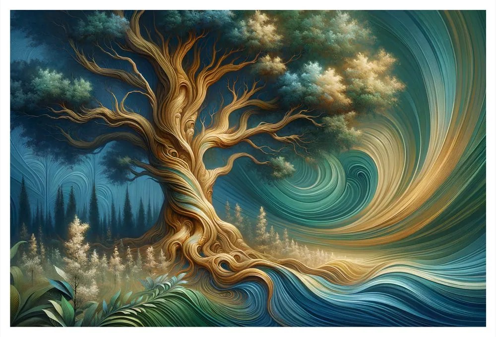 Quadro su tela – Albero della vita in una foresta incantata