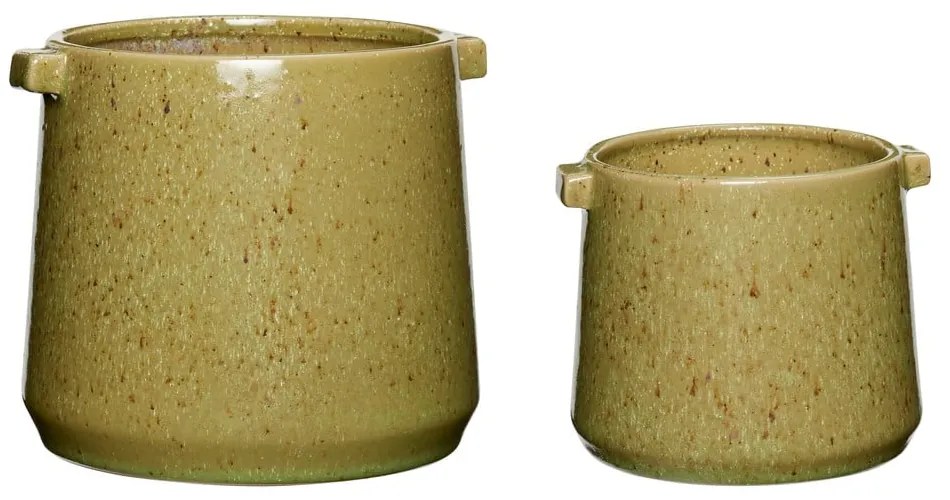 Set di 2 vasi in ceramica verde Herb - Hübsch