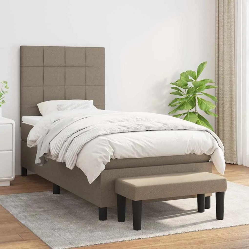 Giroletto A Molle Con Materasso Tortora 90x190 Cm İn Tessuto /