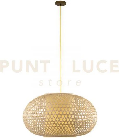 Lampadario a sospensione zen  in bambu' e diffusore in termoplastic...