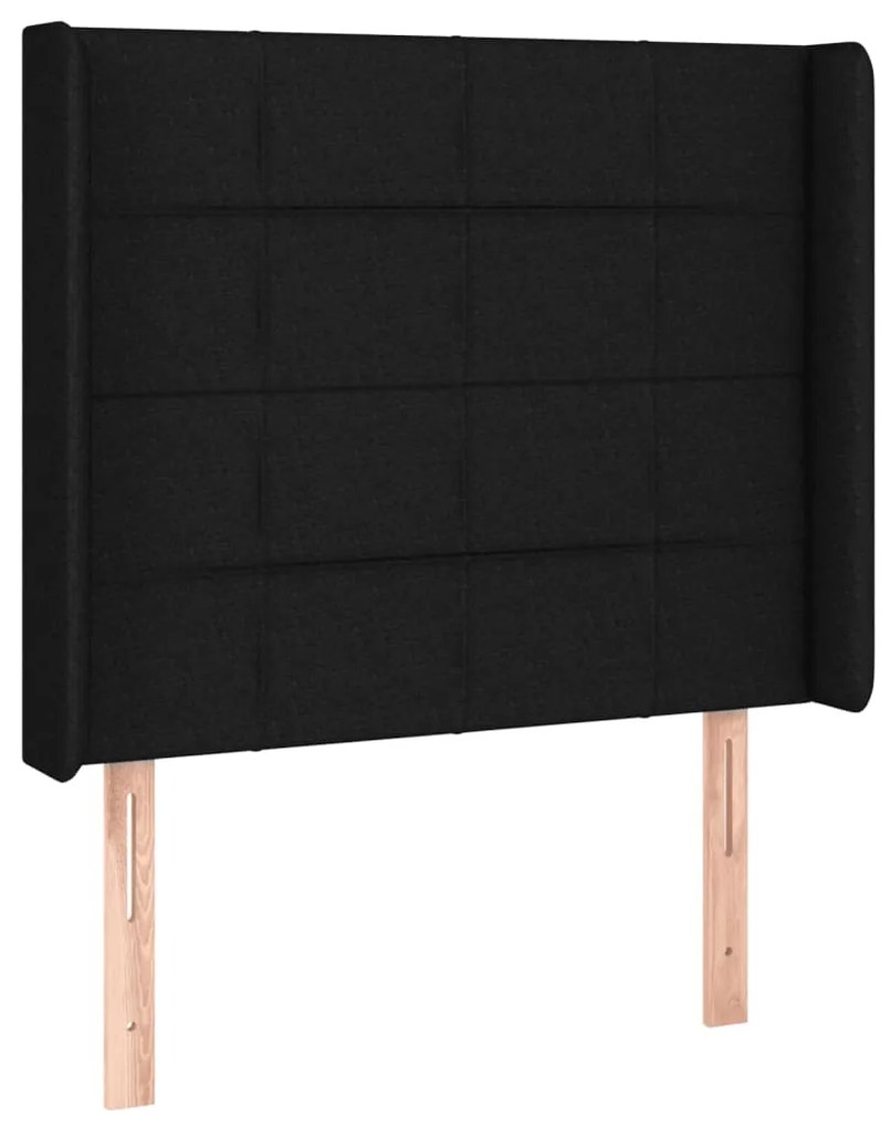 Testiera a led nera 83x16x118/128 cm in tessuto