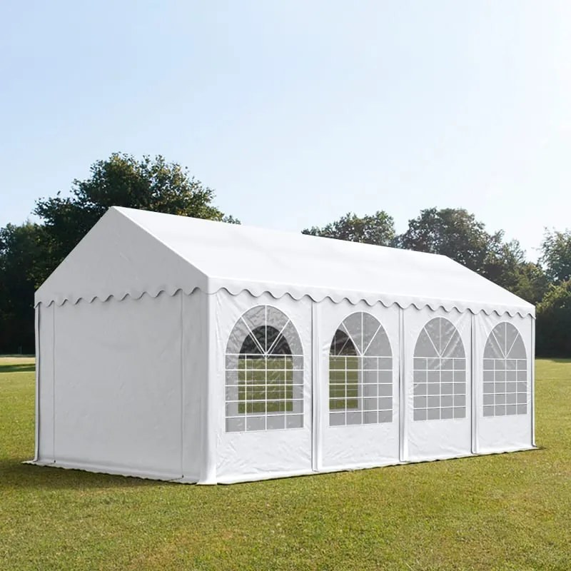 TOOLPORT XXL 3x8m tendone per feste, PVC 1400, telaio perimetrale, bianco - (7666BL)