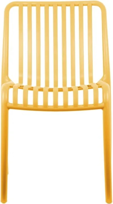 Sedia da pranzo gialla in plastica Glee – Leitmotiv