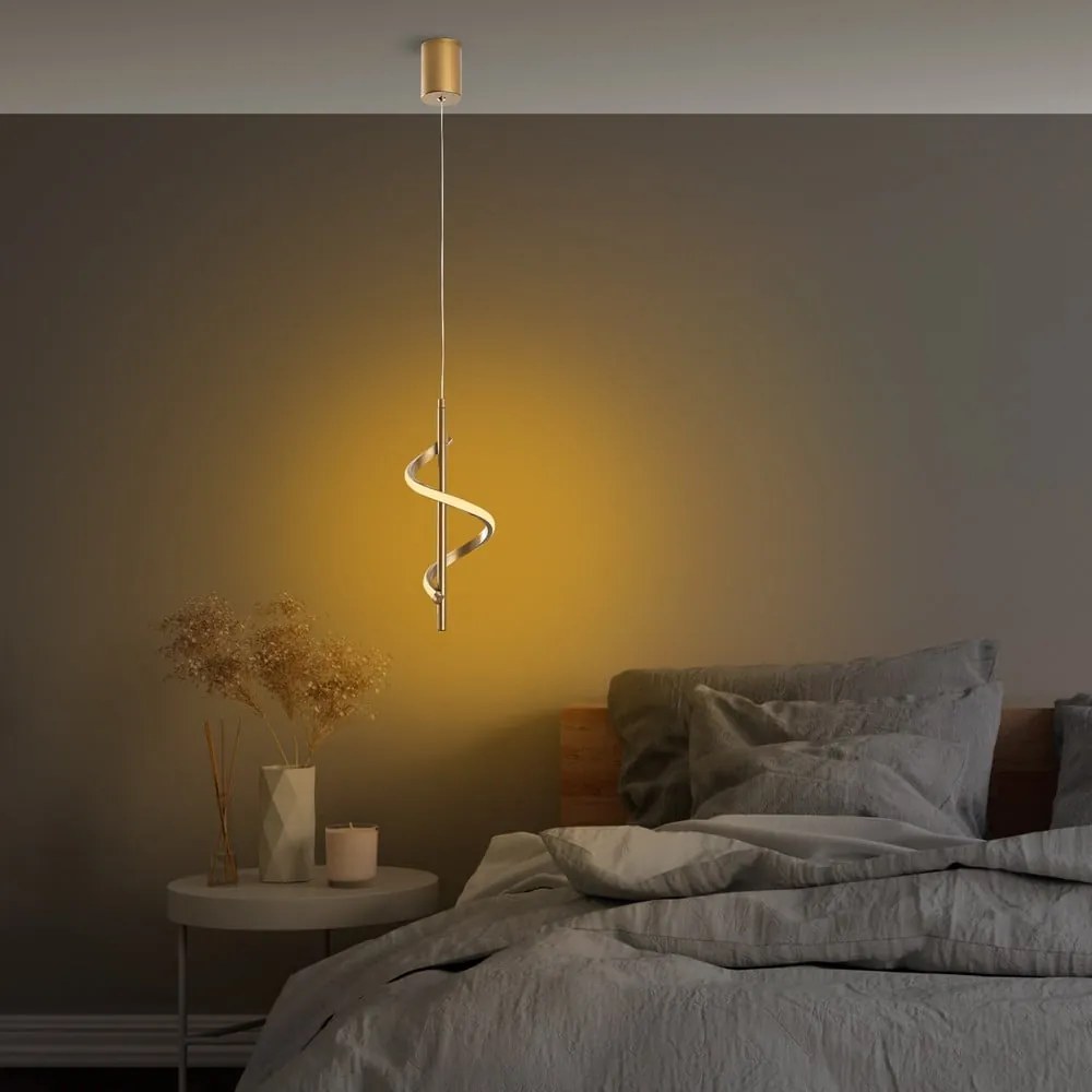 Lampadario LED dorato ø 16 cm Likma – Opviq lights