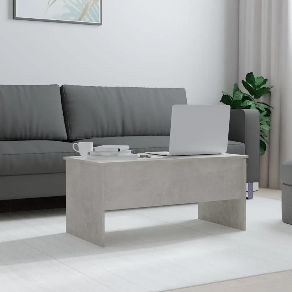 Tavolino grigio cemento 102x50,5x46,5 cm in legno multistrato