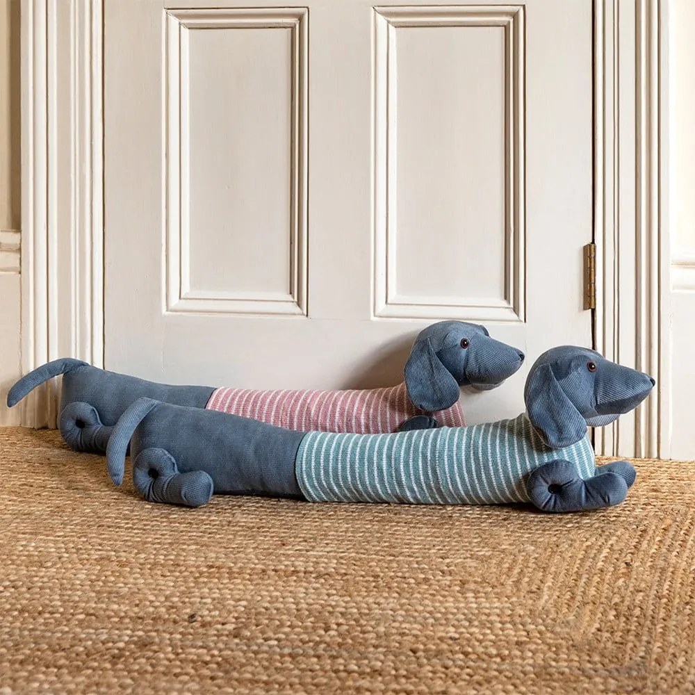 Paraspifferi per porta rosa/grigio 17x76 cm Sausage Dog – Rex London