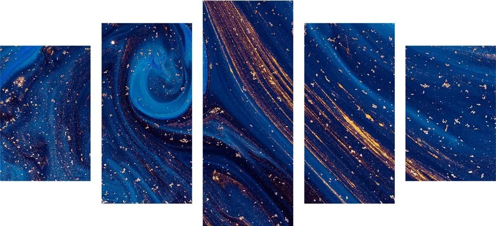 Quadri 5 pezzi – Astrazione blu