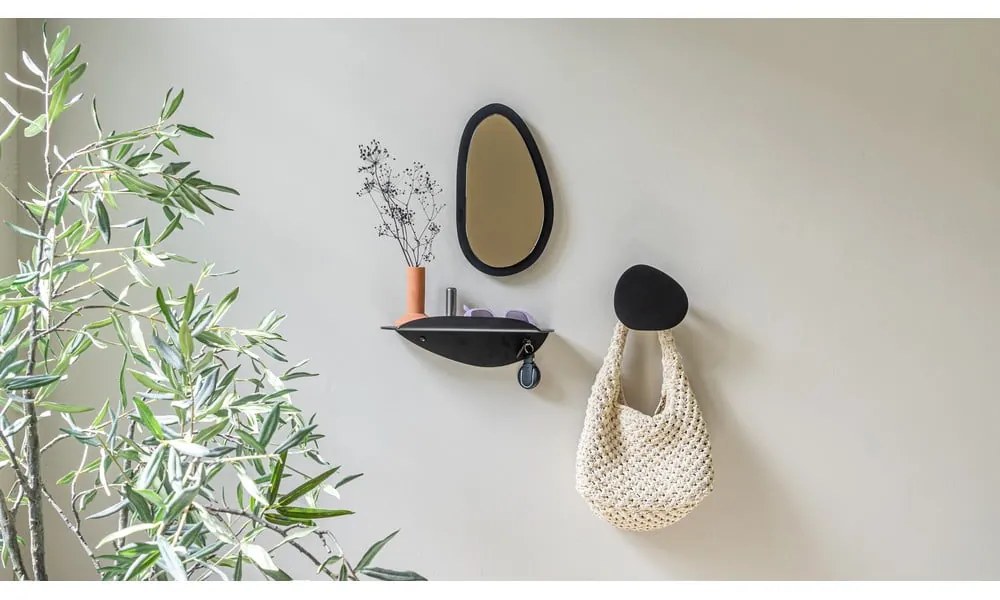 Attaccapanni da parete nero in metallo 15 cm Mani – Spinder Design