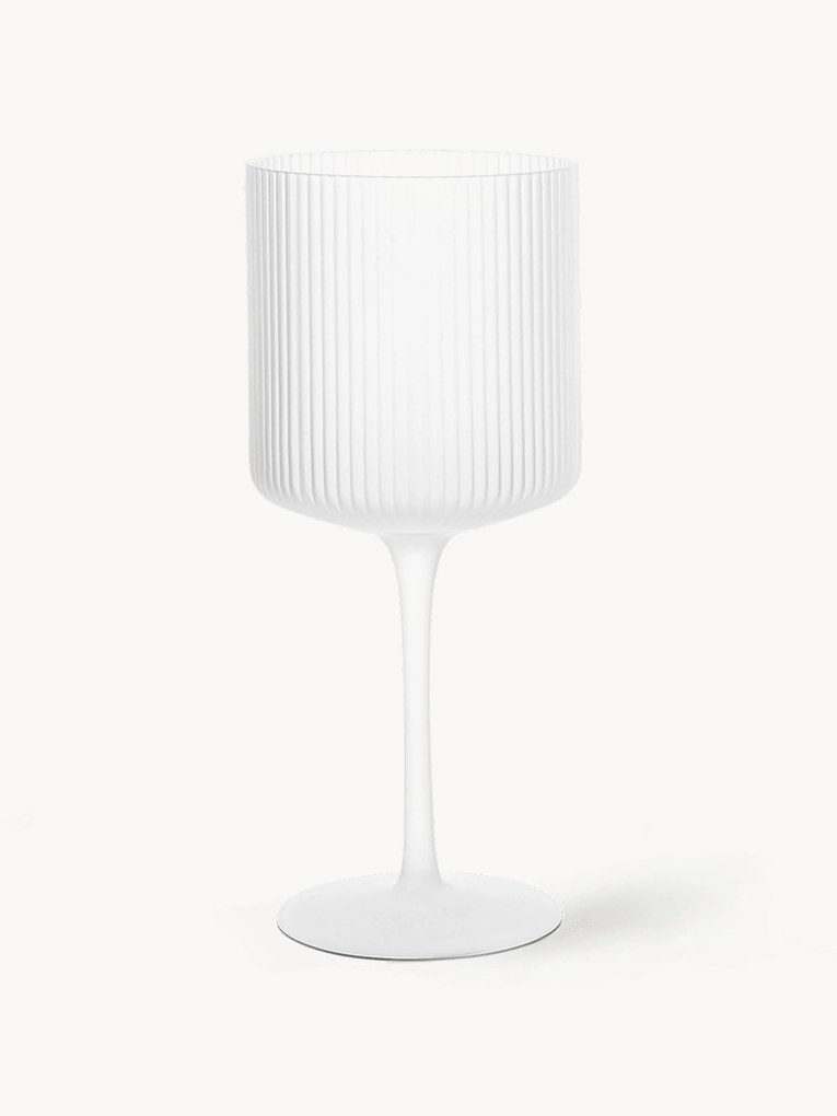 Set di 2 bicchieri da vino rosso in vetro soffiato con scanalatura in rilievo Ripple